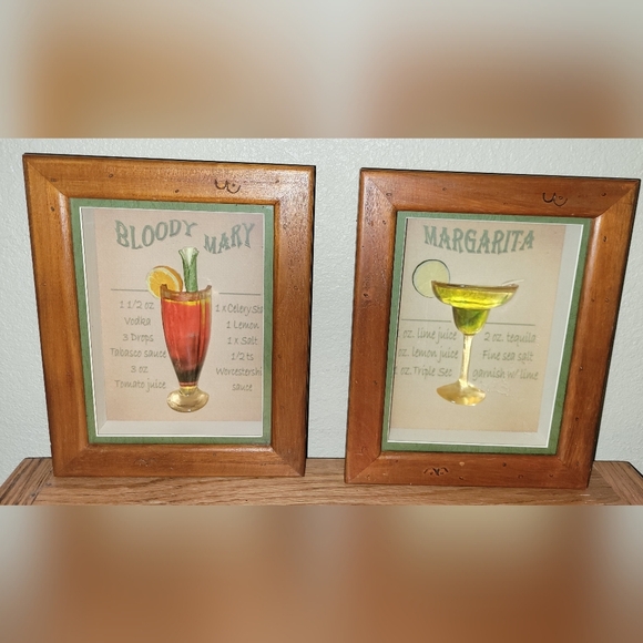Other - 2 VINTAGE Shadow Boxes 10X8 Margarita, Bloody Mary